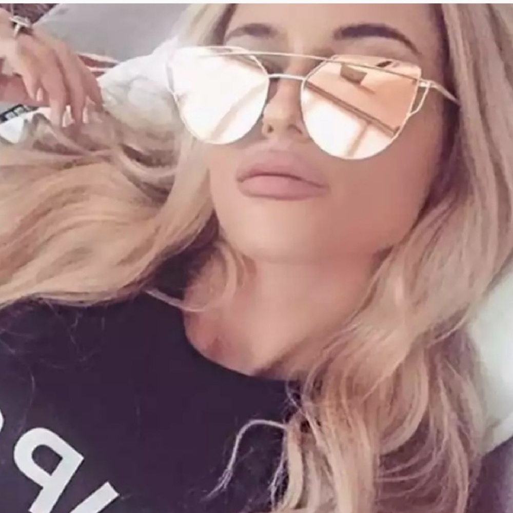 Cat eye rose gold sunglasses